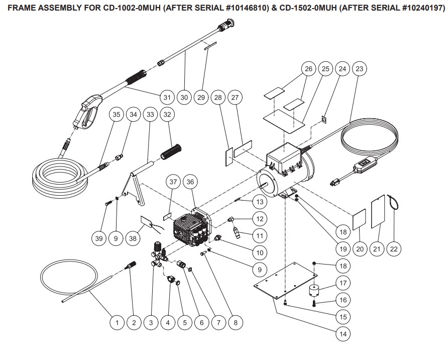 MITM CD-1002-0MUH power washer repair kits & manuals